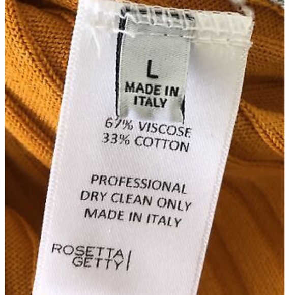 Rosetta Getty Godet Orange Ribbed Sweater w/ Blue/White Paneled Side sz L - Picture 6 of 6